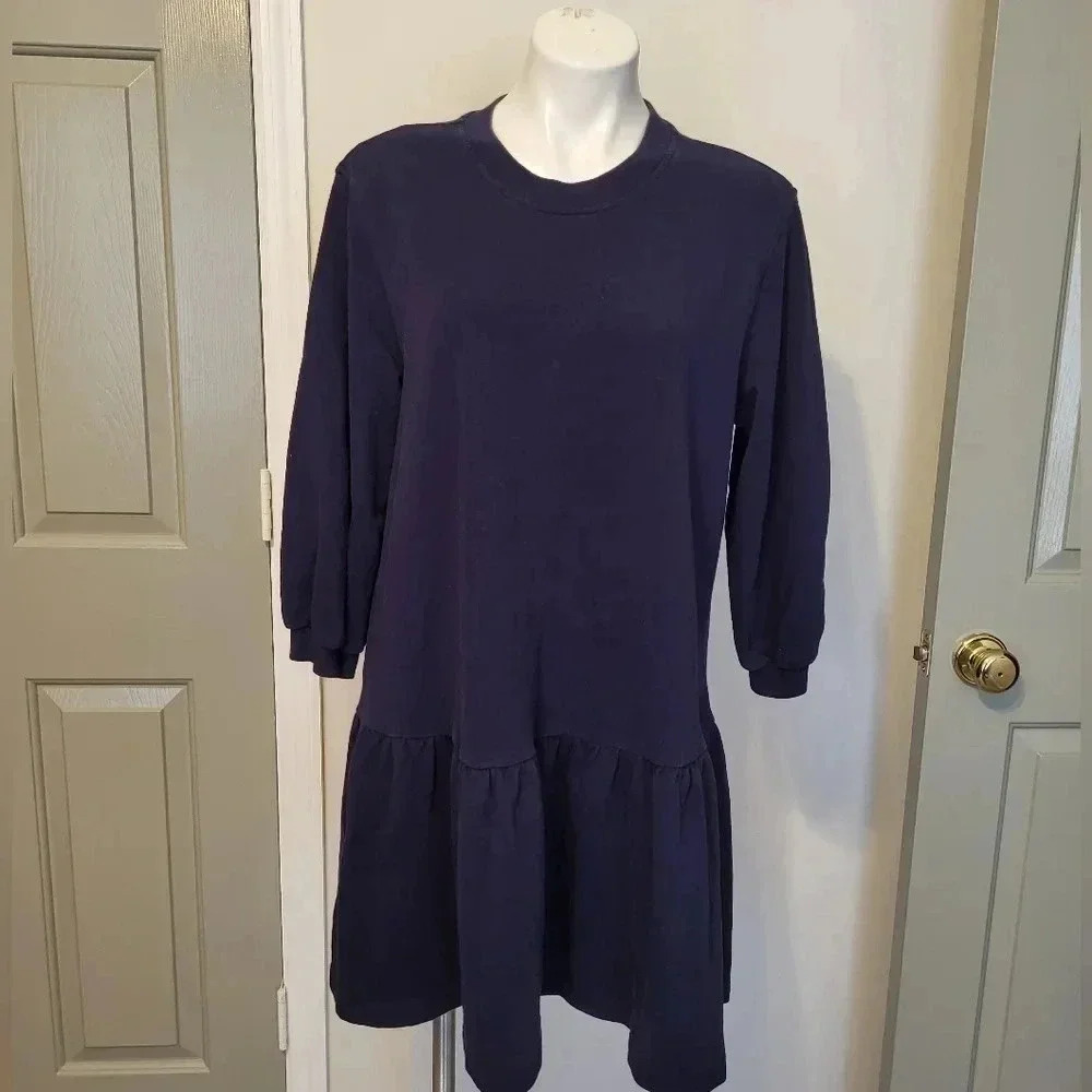 & Other Stories Navy Blue Dress